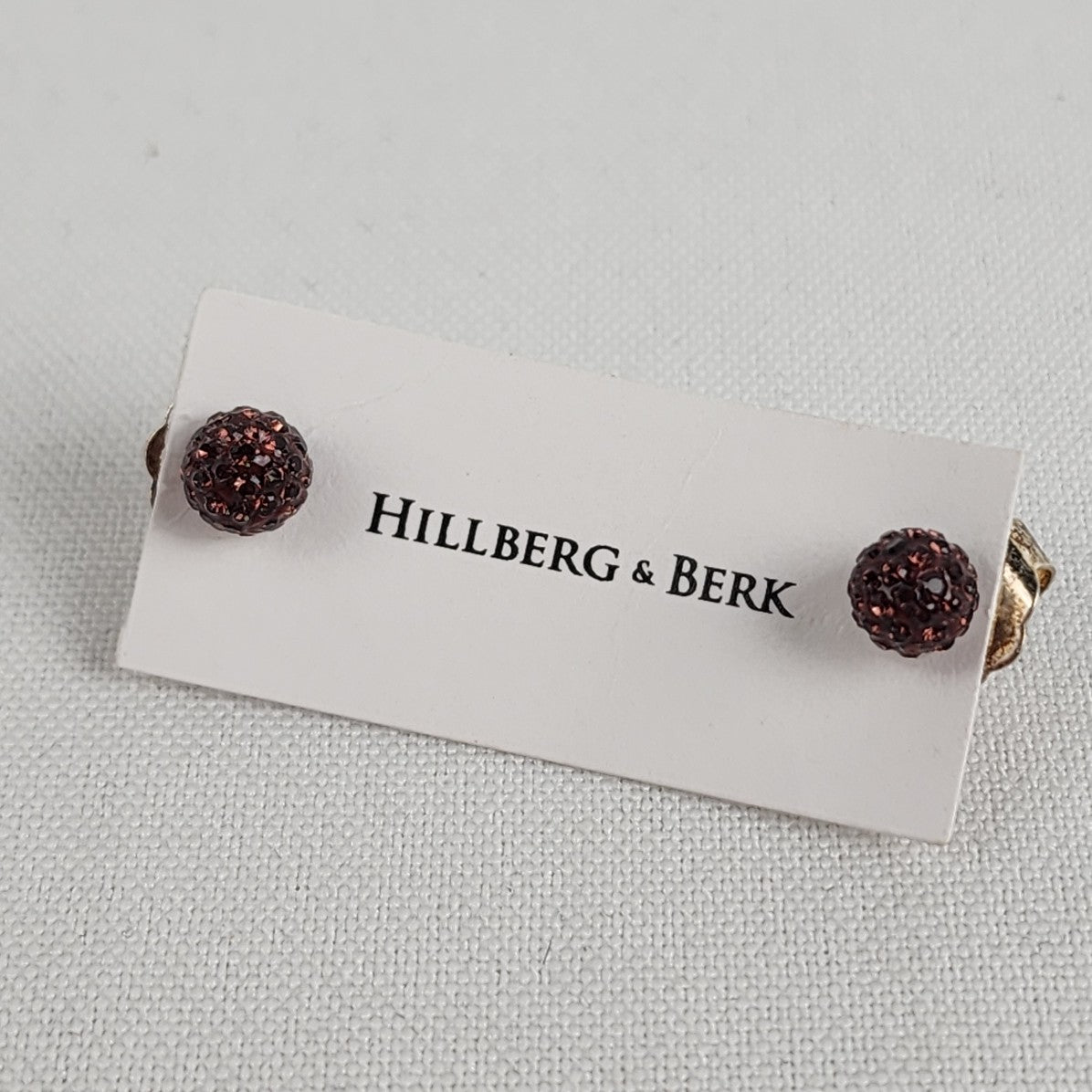 Hillberg & Berk 925 Sterling Merlot Crystal Stud Earrings