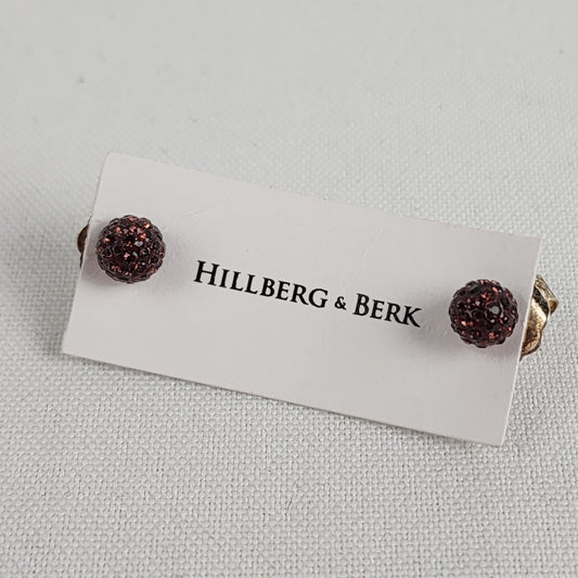 Hillberg & Berk 925 Sterling Merlot Crystal Stud Earrings