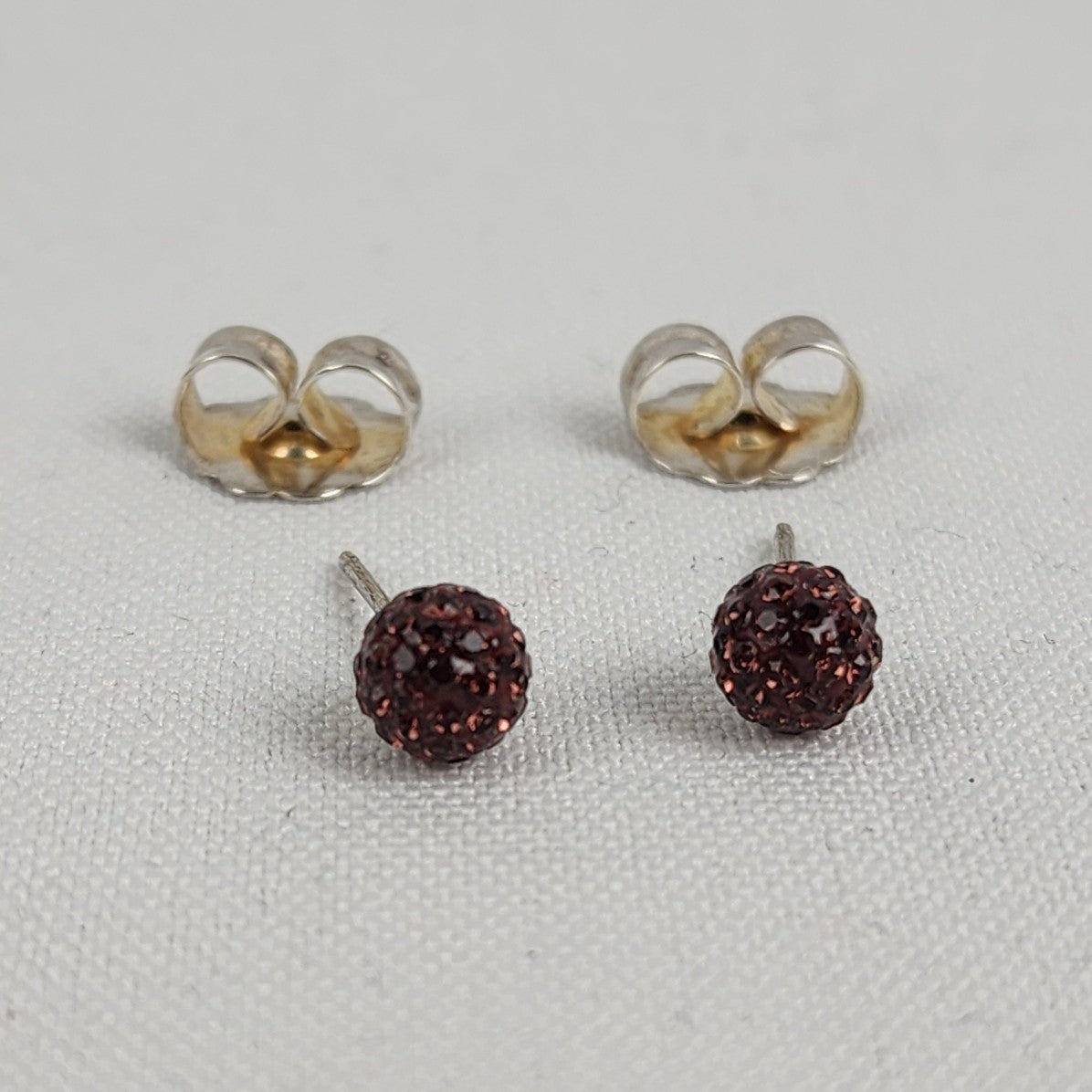 Hillberg & Berk 925 Sterling Merlot Crystal Stud Earrings