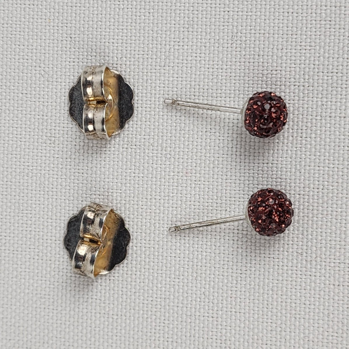 Hillberg & Berk 925 Sterling Merlot Crystal Stud Earrings