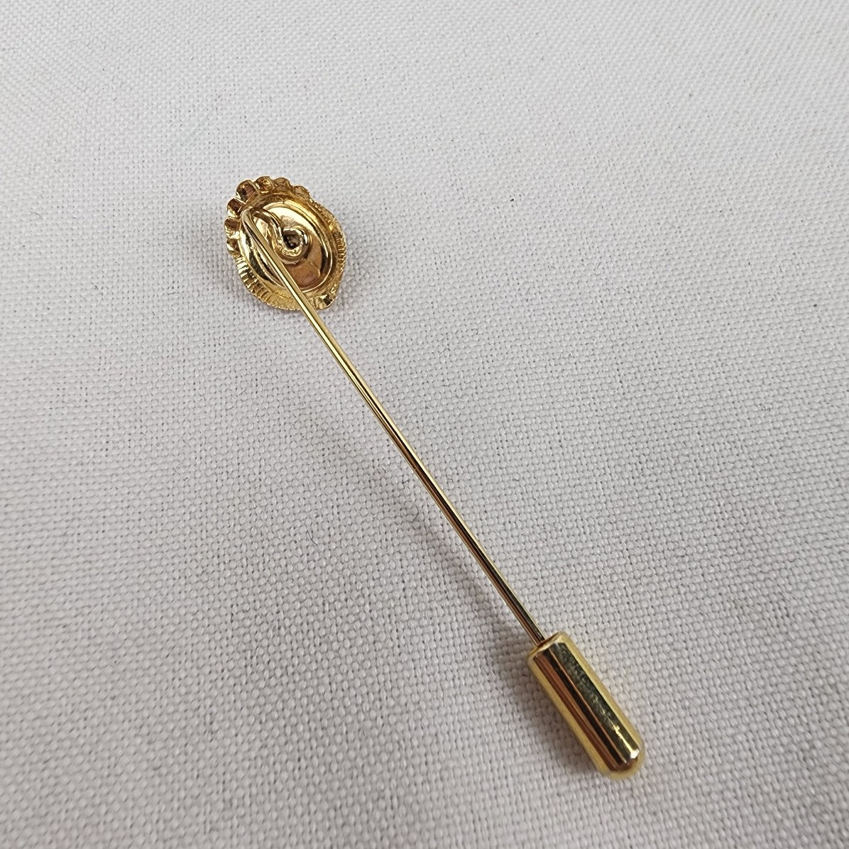 Vintage Green Stone Gold Tone Stick Pin Brooch