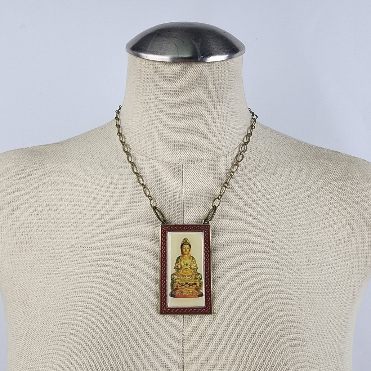 Buddha Pendant Bronze Chain Necklace