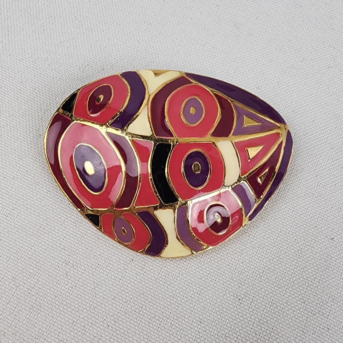 Vintage Pink & Gold Brooch