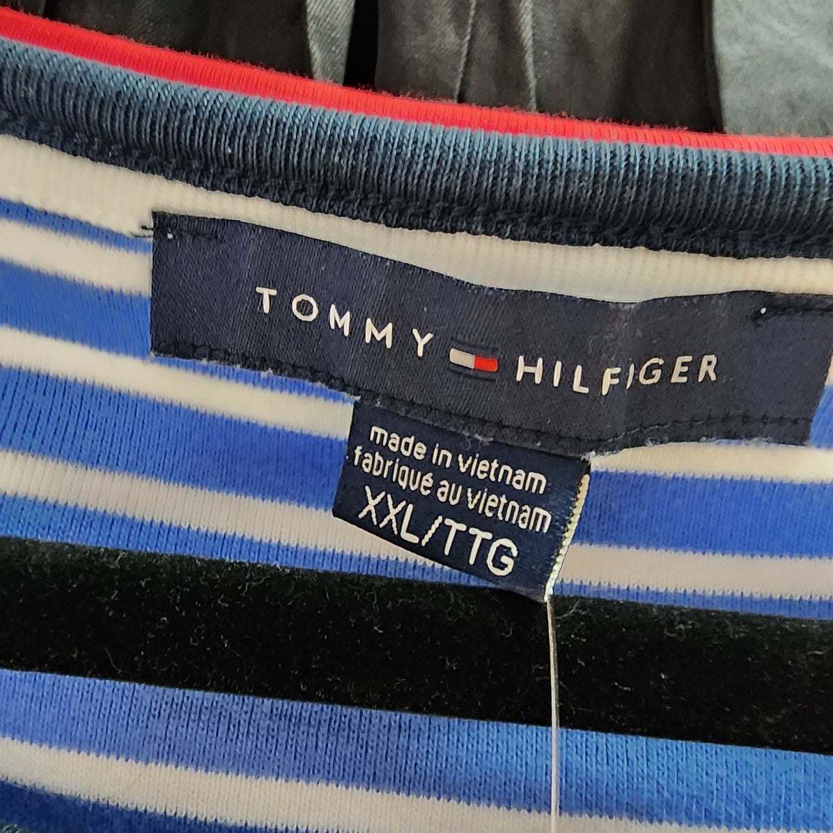 Tommy Hilfiger Blue Striped Short Sleeve Top Size XXL