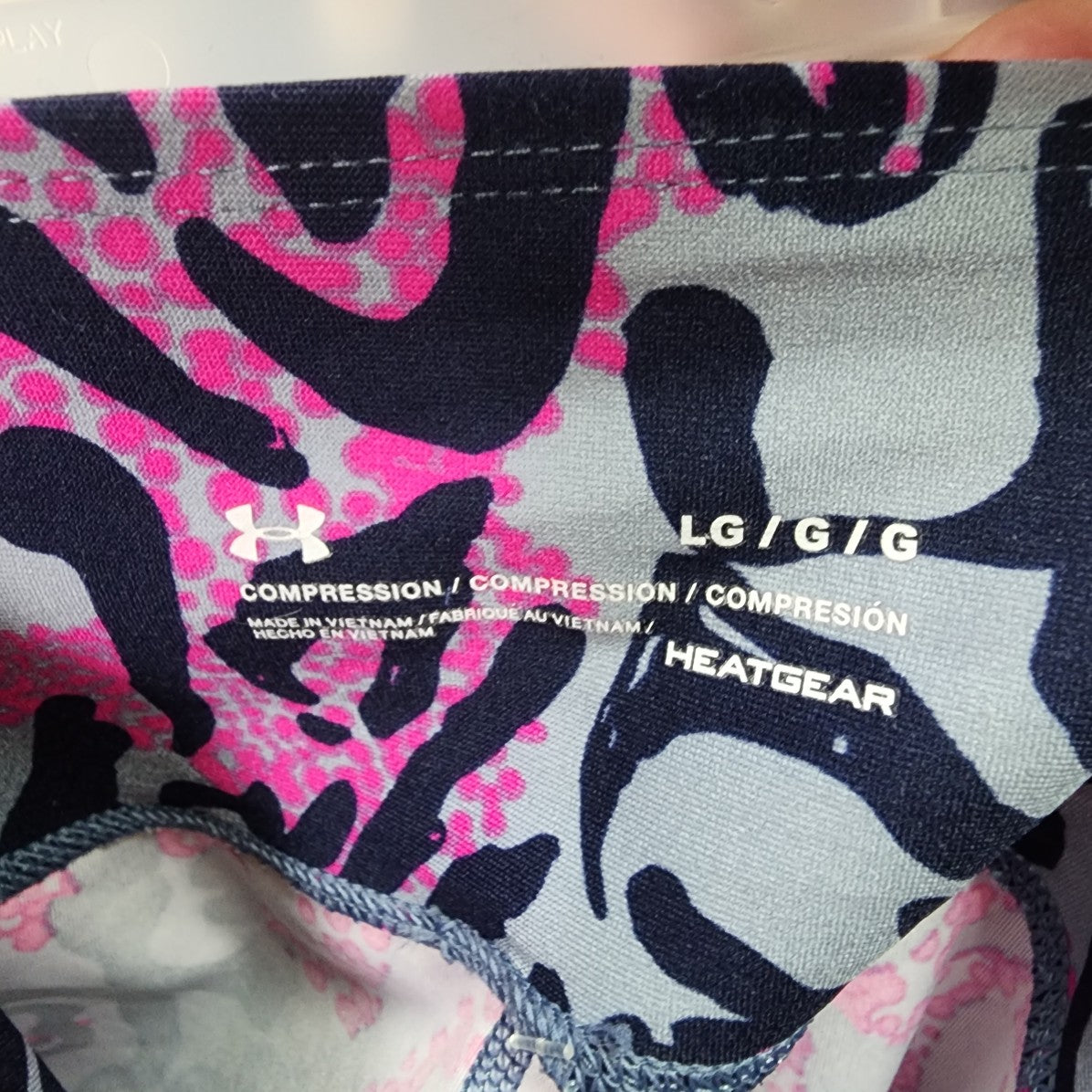 Under Armour Animal Print Pink & Blue Leggings SIze L