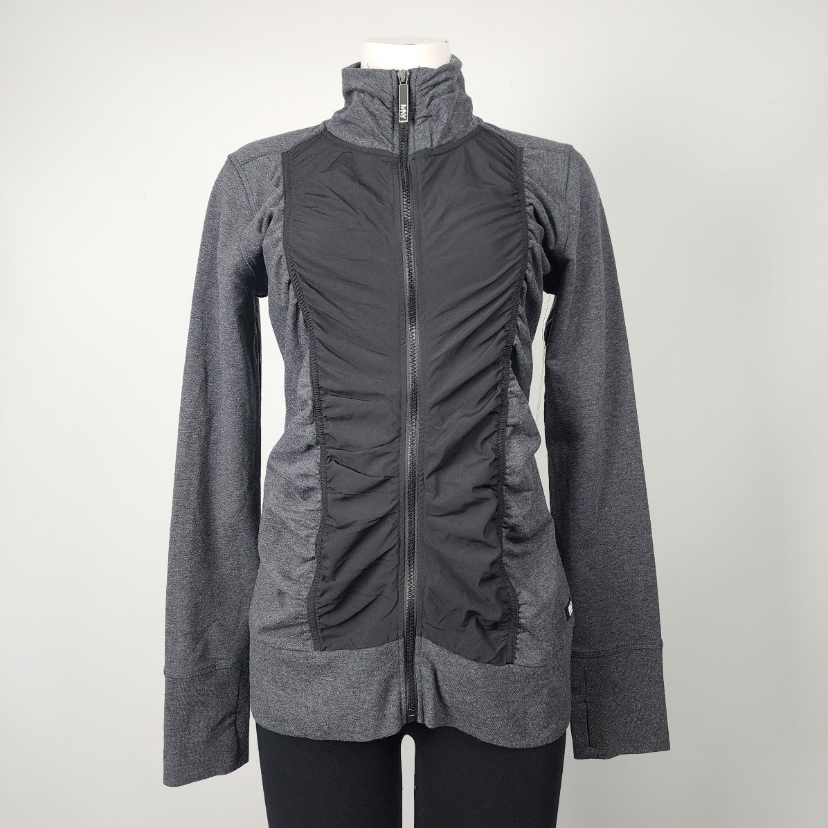 MACR New York Grey Ruched Running Jacket Size L