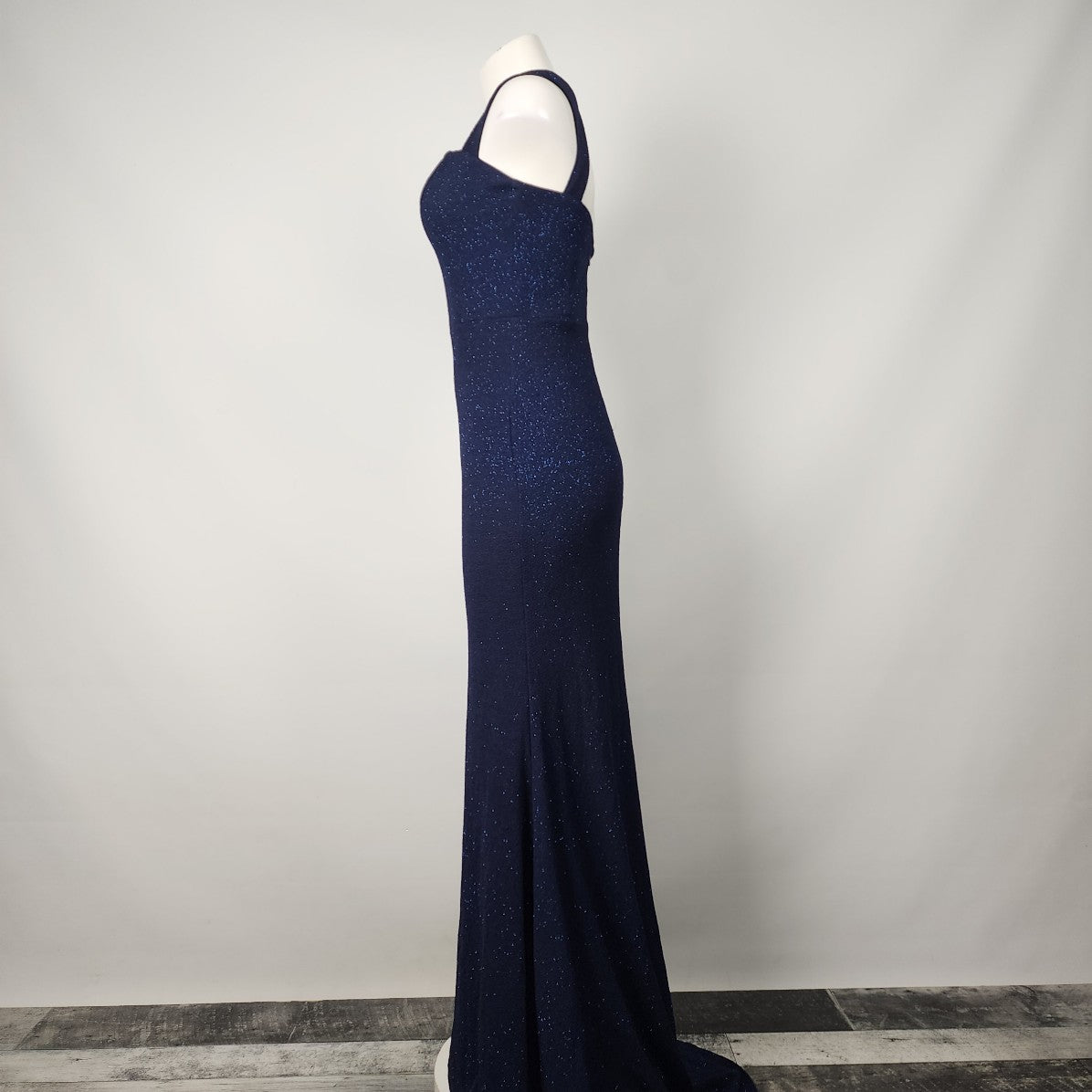 Tiffany Designs Navy Metallic Eventwear Gown Size 6