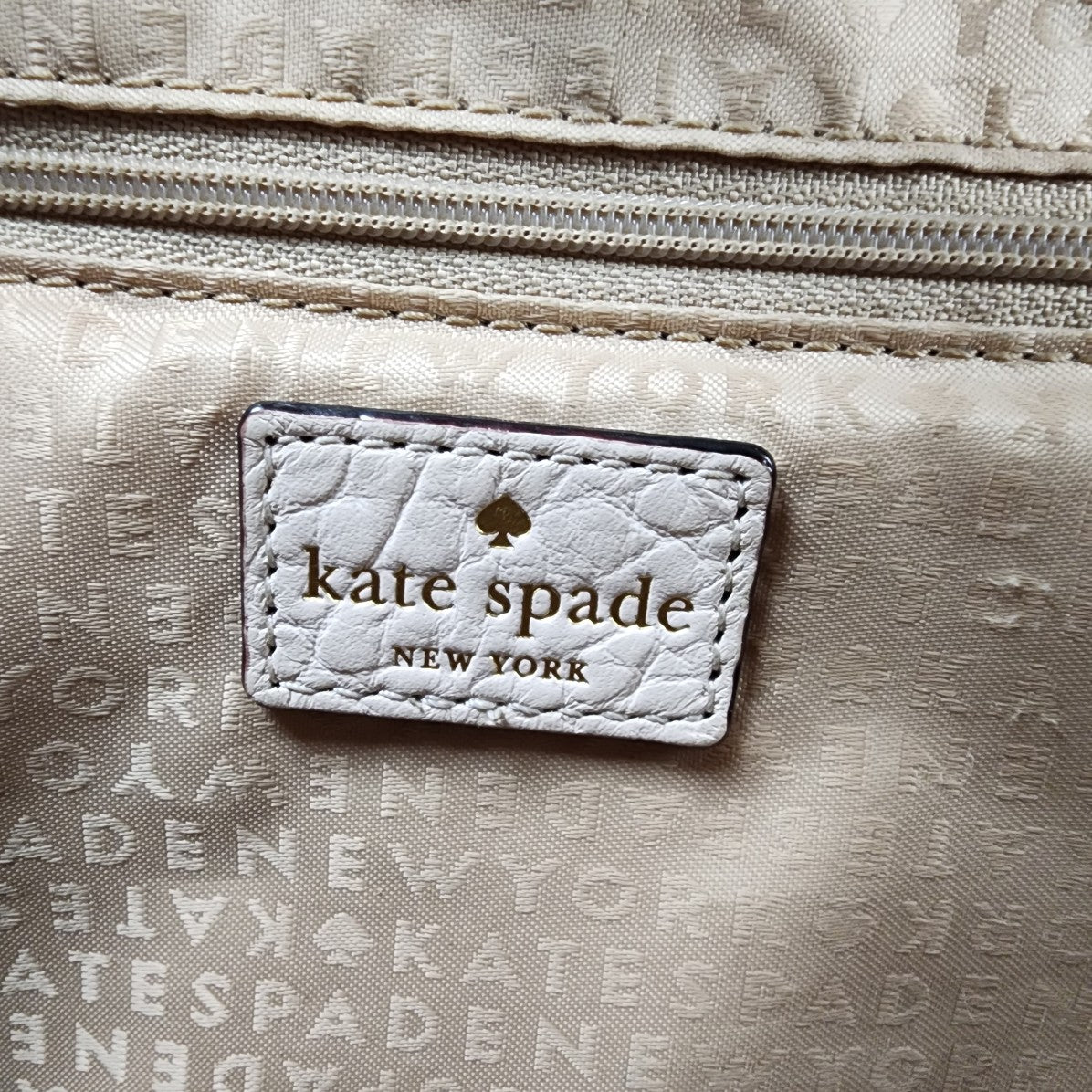Kate Spade White Leather Laser Cut Satchel Purse