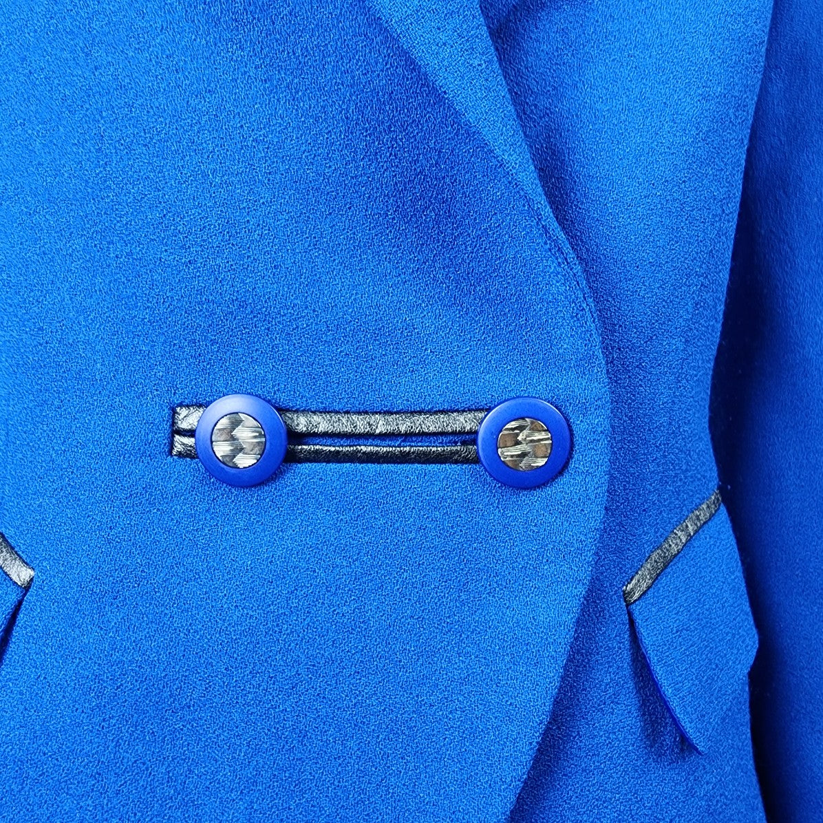 Vintage Jacques Vert Blue Button Blazer Size XS