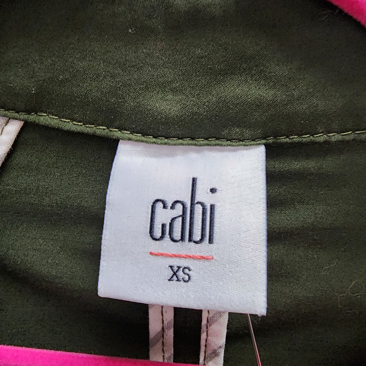 Cabi Green Cotton Button Up Trench Coat Size XS