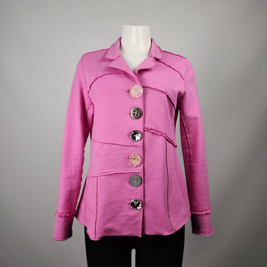 Neon Buddha Pink Cotton Button Up Jacket Size S