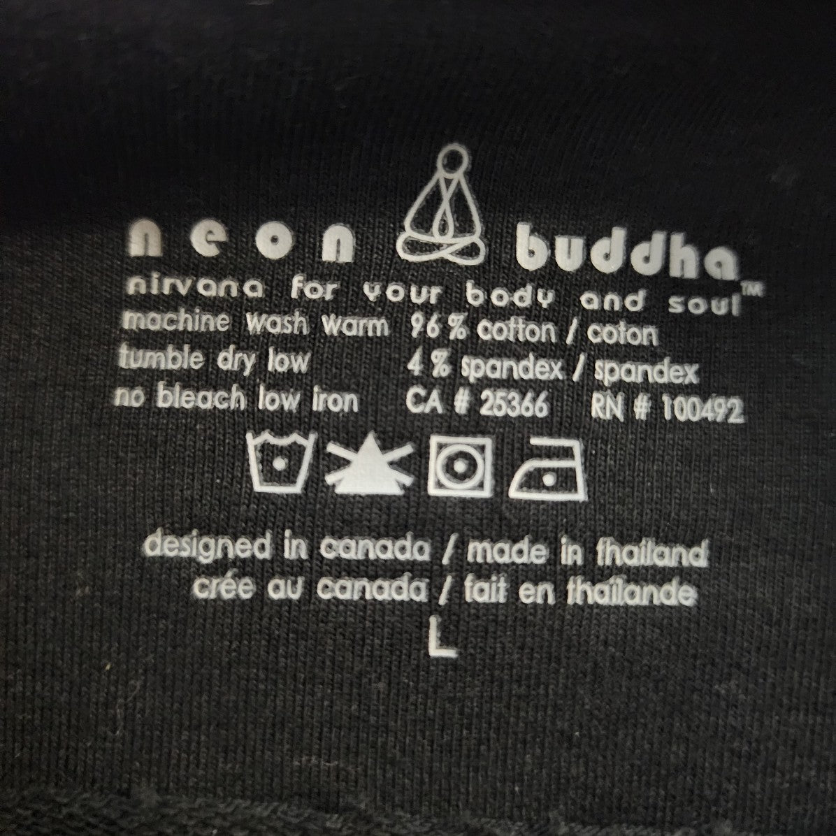 Neon Budhha Black Cotton Button Up Jacket Size L