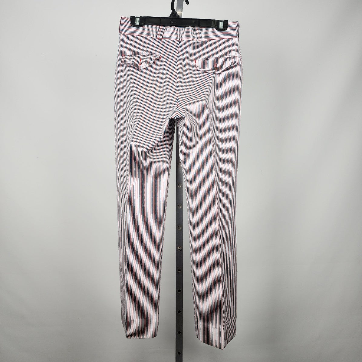 Vintage Fashion Knits Red Striped Straight Leg Trouser Pants Size S/M