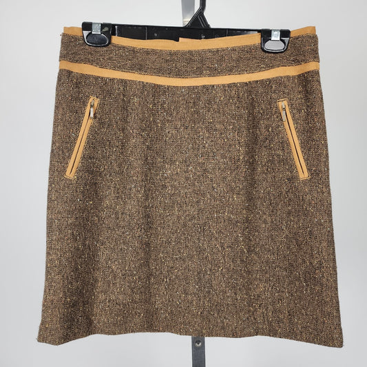Bob Timberlake Brown Wool Blend Mini Skirt Size 6
