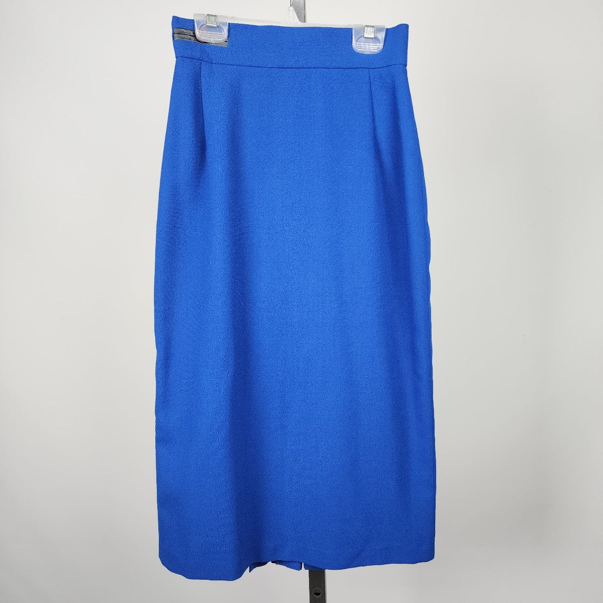 Vintage Cobalt Blue Crepe Pencil Midi Skirt Size XS