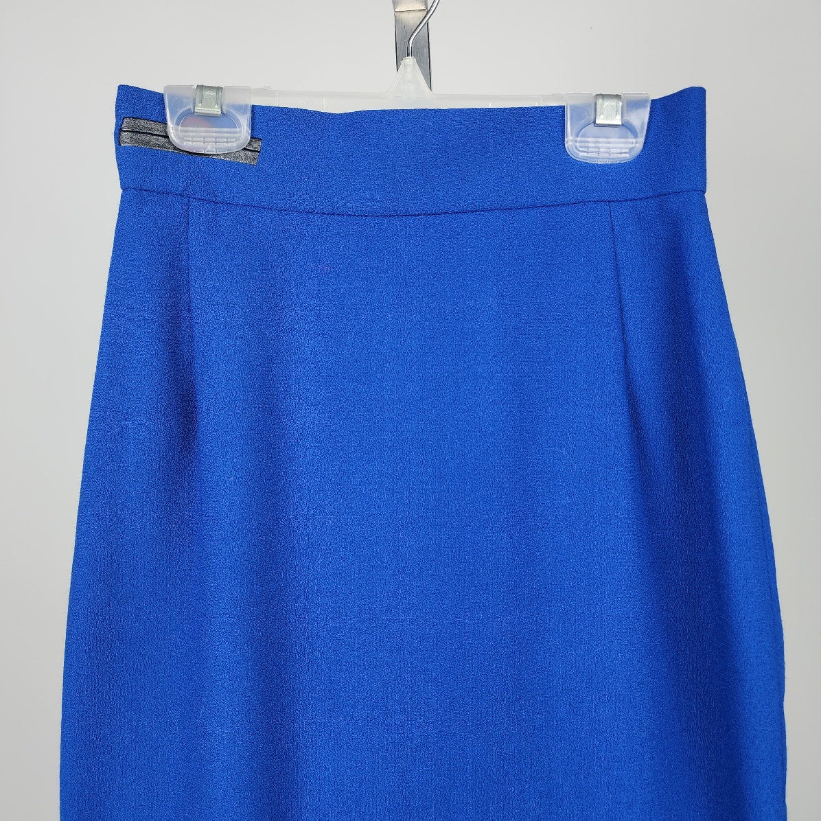 Vintage Cobalt Blue Crepe Pencil Midi Skirt Size XS