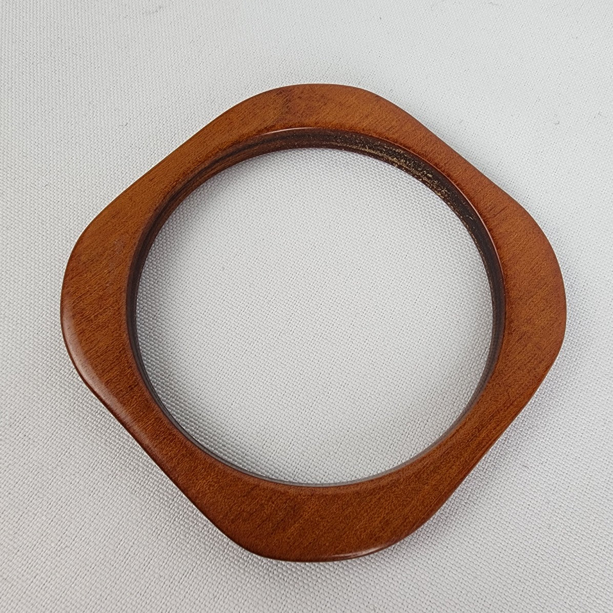 Wood Carved Square Bangle Bracelet