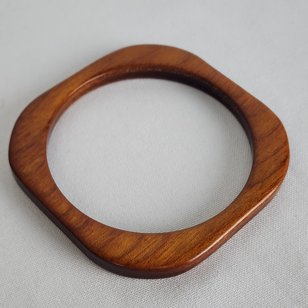 Wood Carved Square Bangle Bracelet