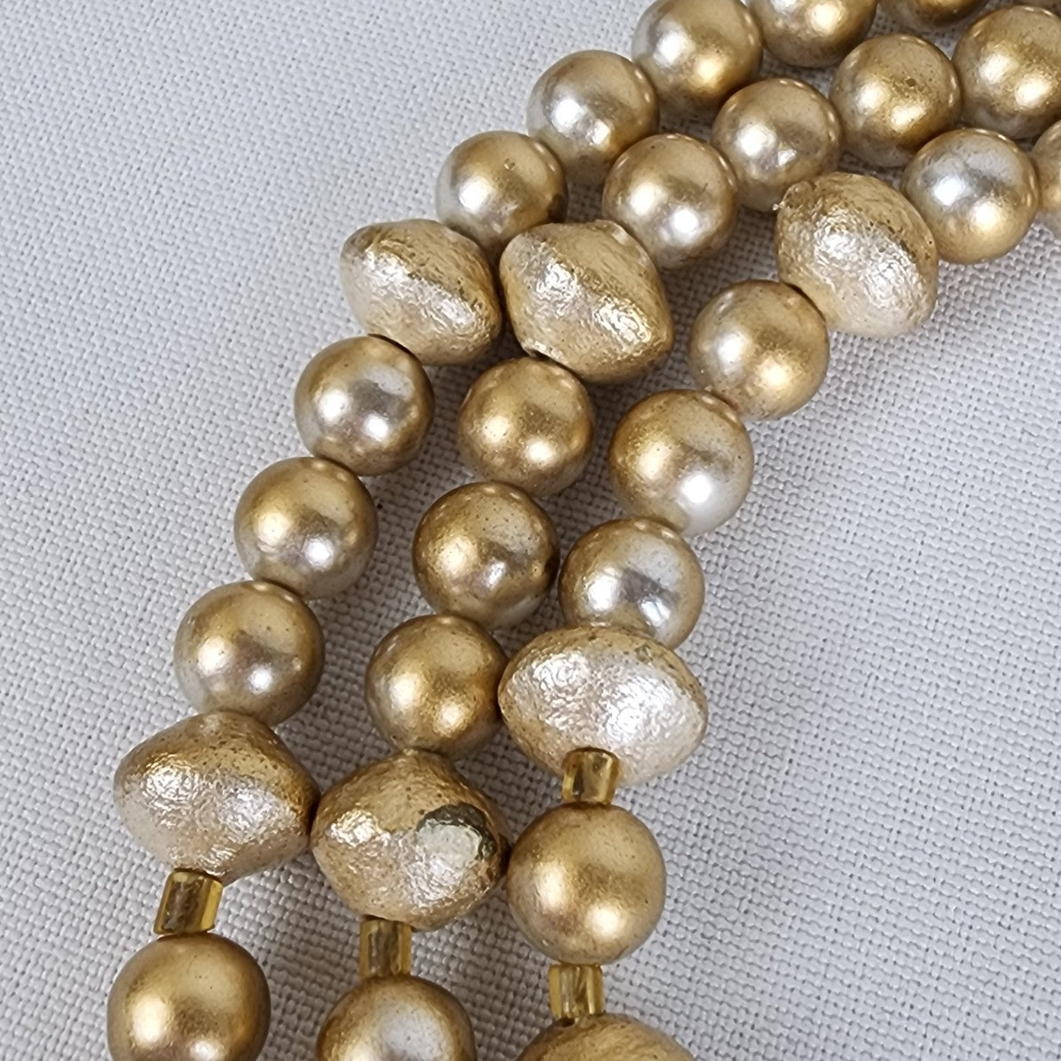 Vintage Gold AB Crystal Beaded Layered Necklace