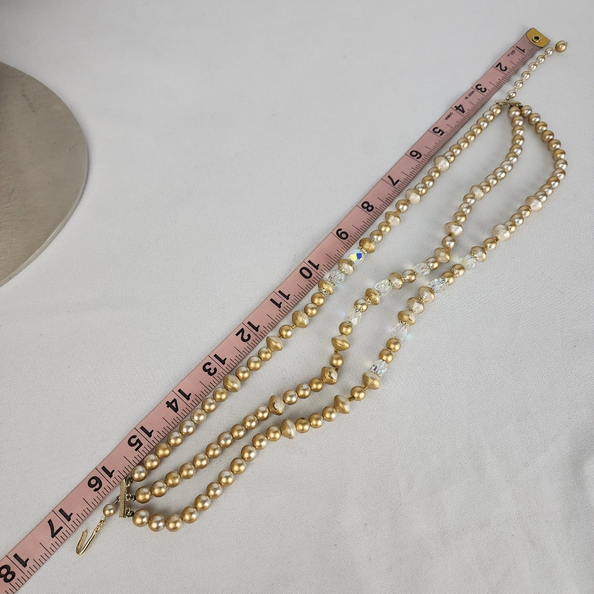 Vintage Gold AB Crystal Beaded Layered Necklace