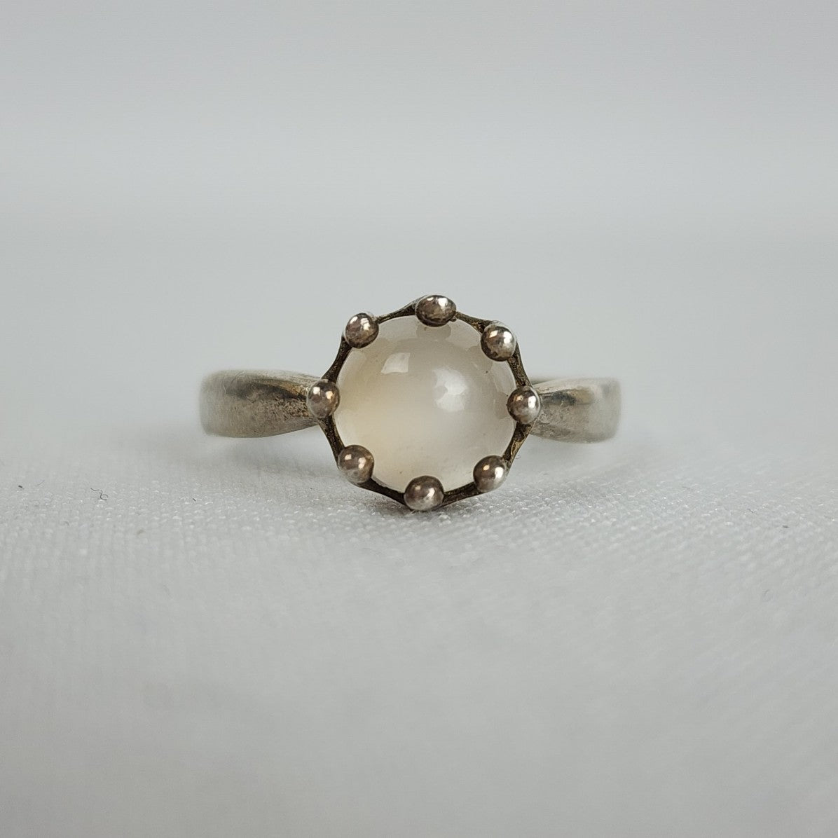 925 Sterling Silver Natural Stone Ring Size 8.5