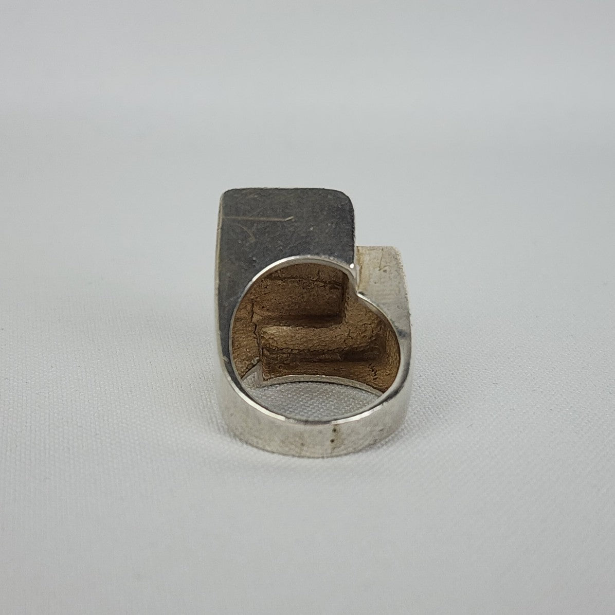925 Sterling Silver Square statement Ring Size 6.5