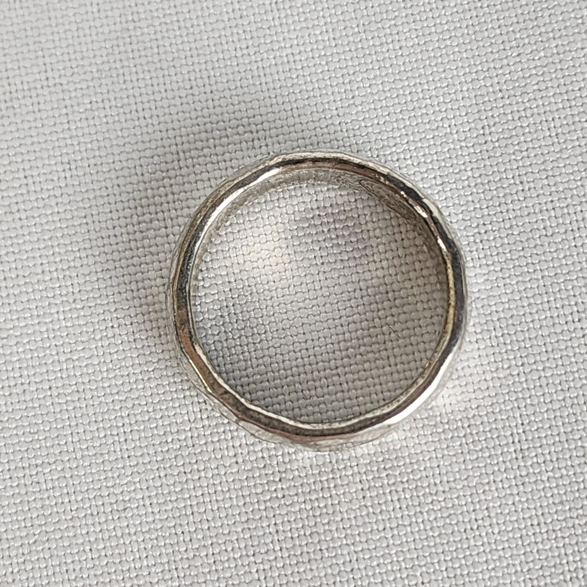 Mex Sterling Silver Hammered Ring Size 7