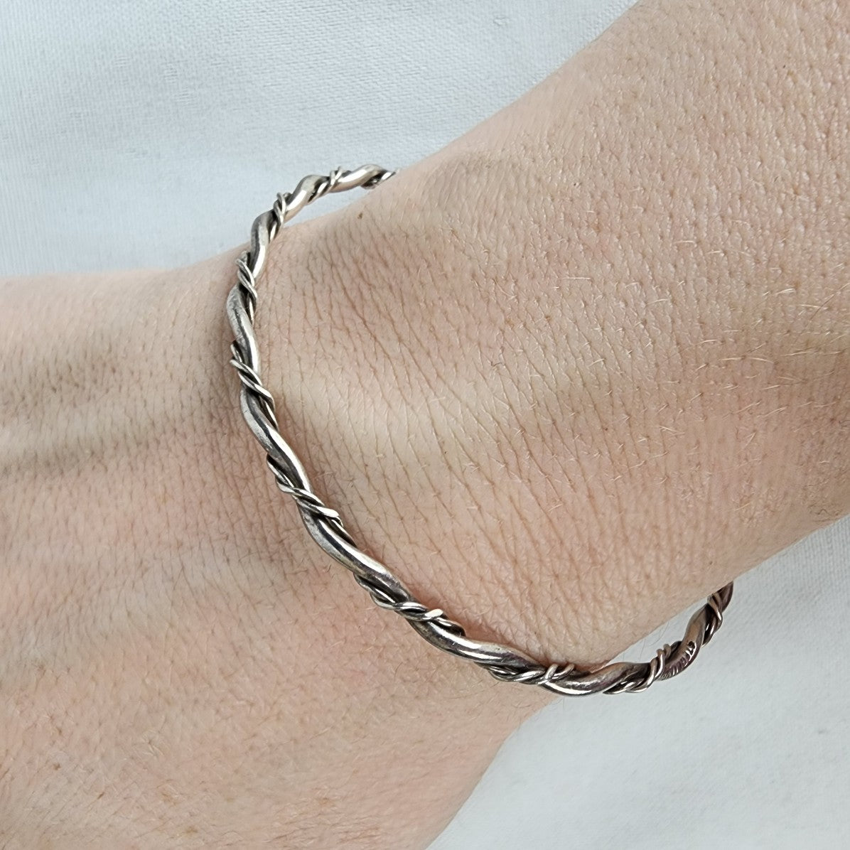 925 Sterling Silver Twisted Bangle Bracelet