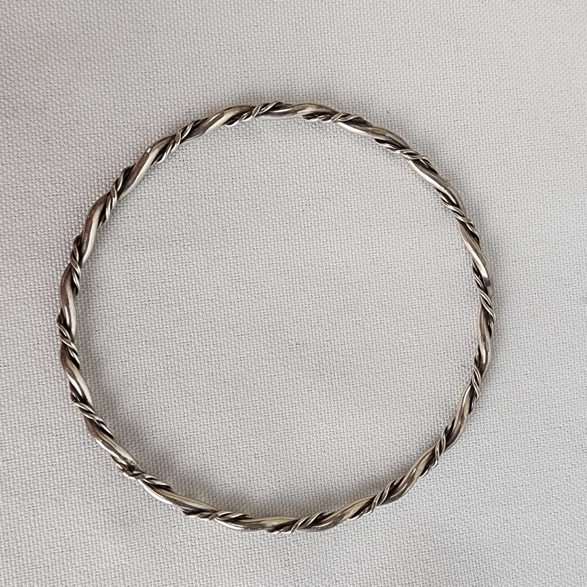 925 Sterling Silver Twisted Bangle Bracelet