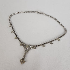 Vintage Silver Rhinestone Collar Necklace
