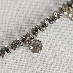 Vintage Silver Rhinestone Collar Necklace