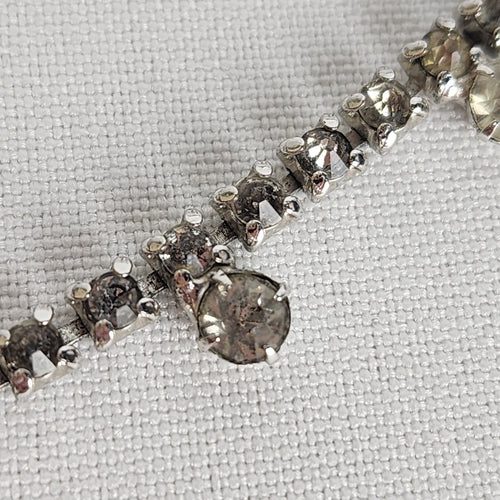 Vintage Silver Rhinestone Collar Necklace
