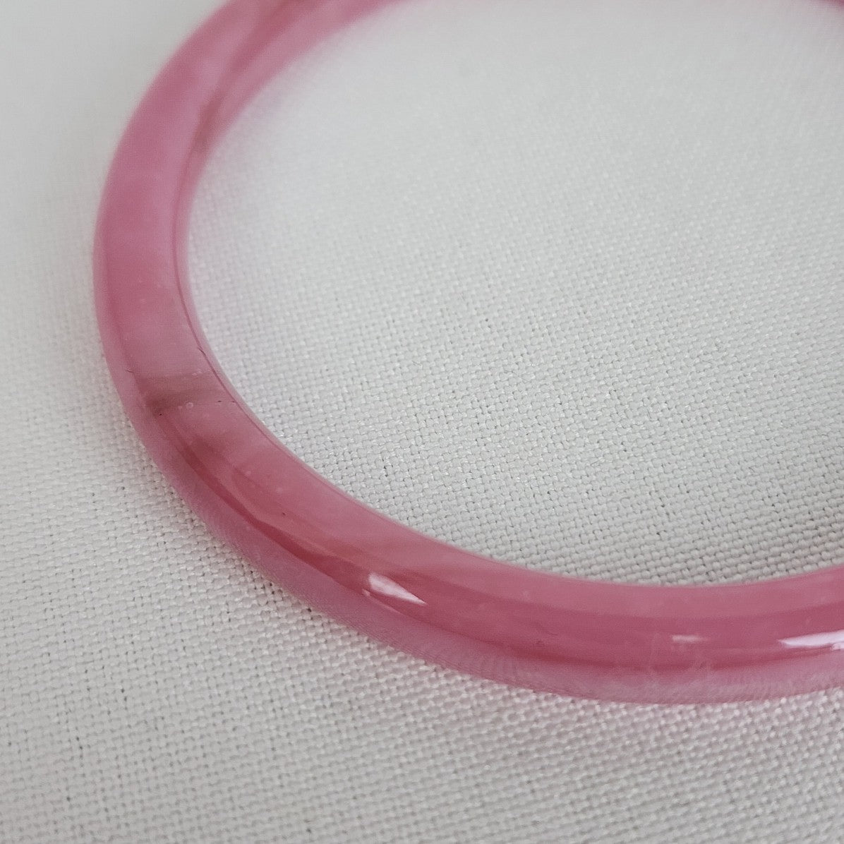 Vintage Pink Glass Bangle Bracelet