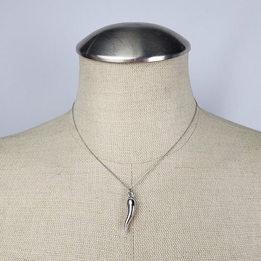 Vintage Coro Sterling Silver Tone Chilli Pepper Necklace