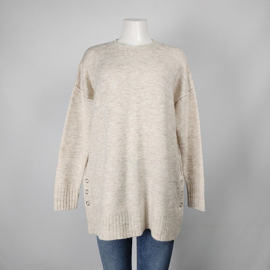 CASLON Cream Knit Crew Neck Sweater Size L