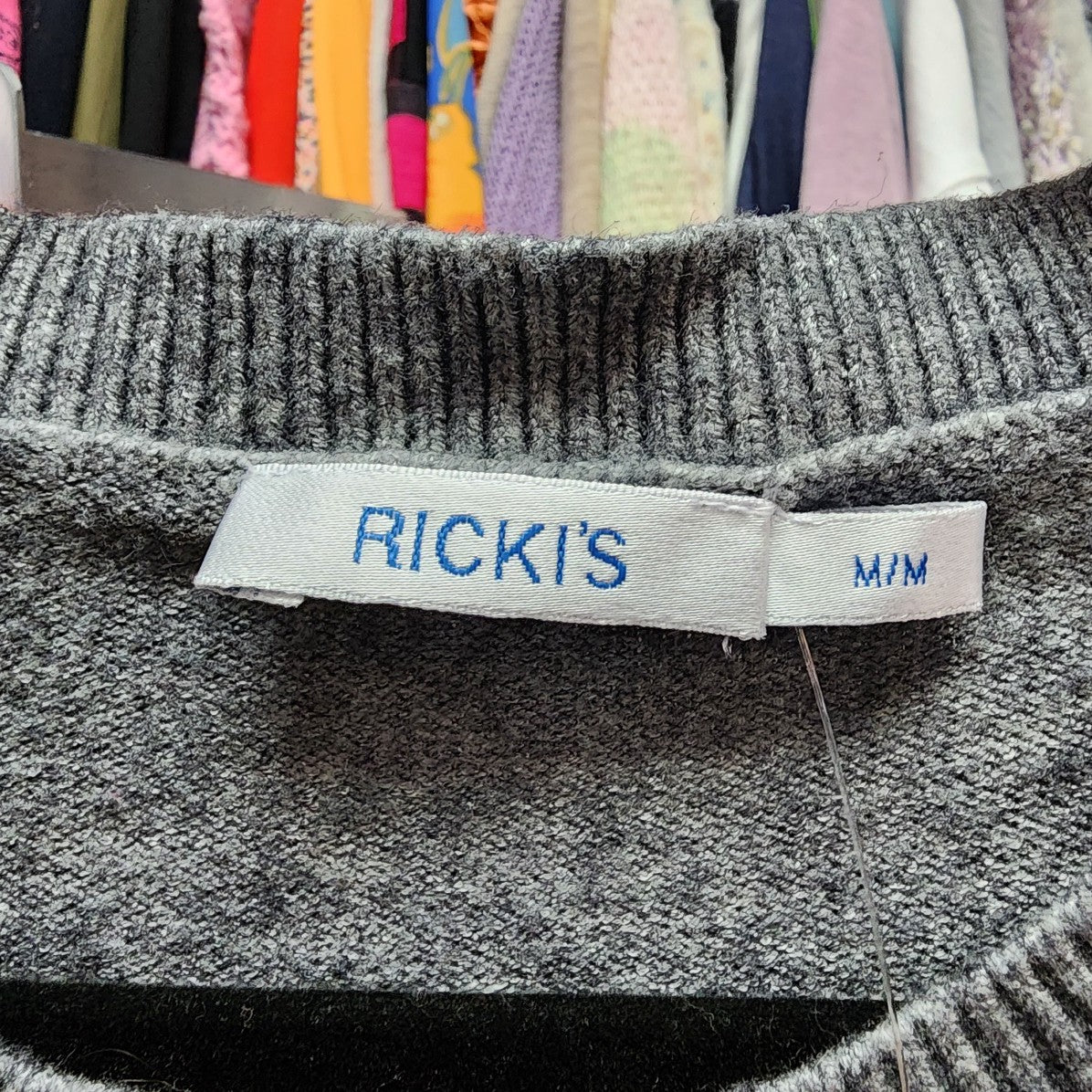 Ricki's Grey Knit Graphic Embroidered Love Sweater Size M