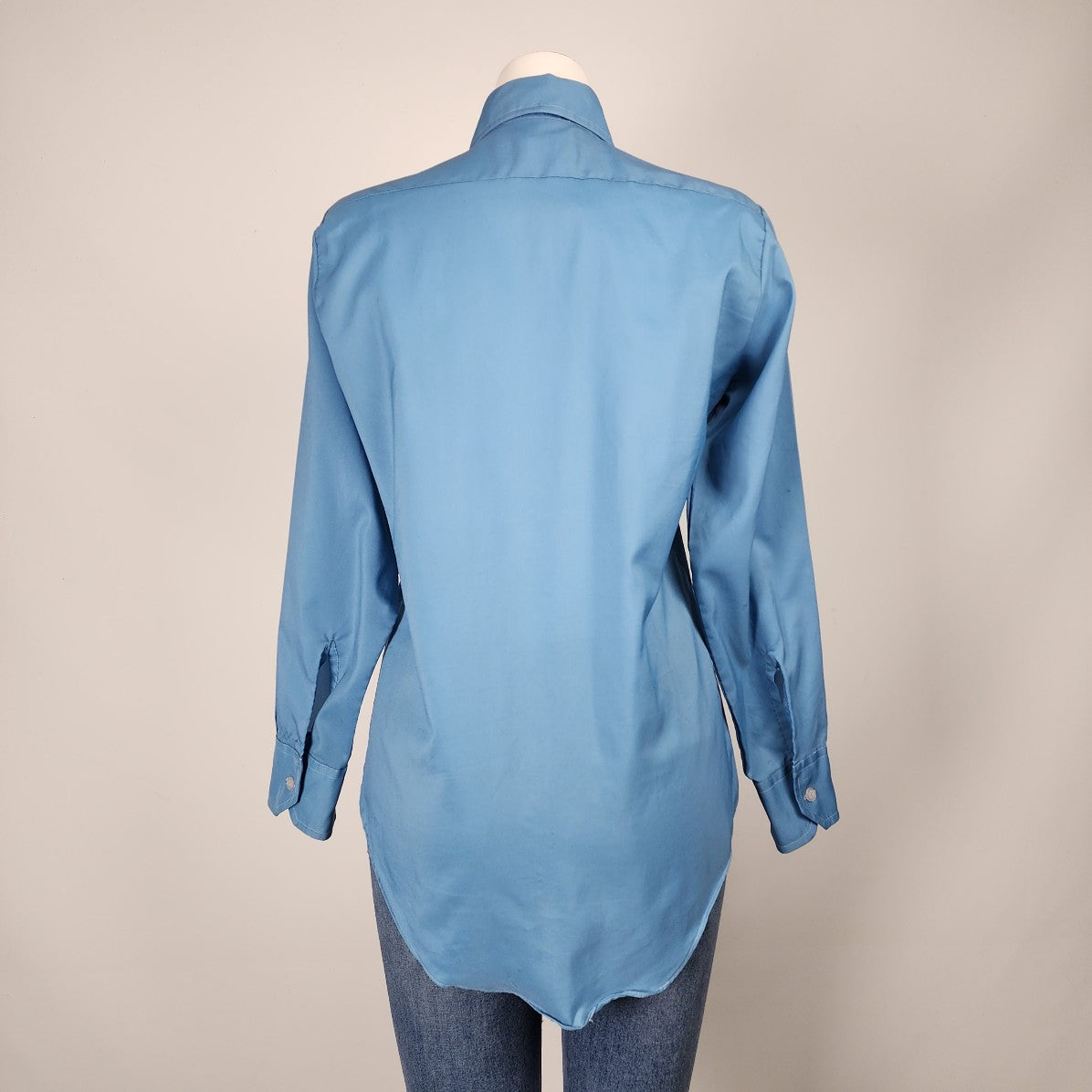 Vintage Prince Romano Blue Button Up Collared Top Size S/M