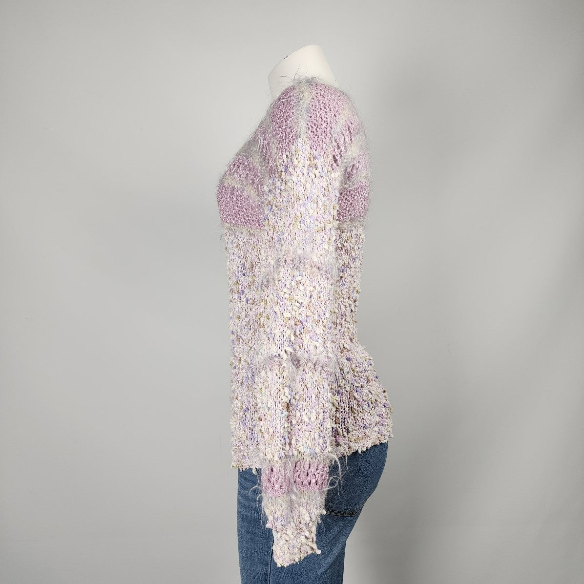 Vintage Handmade Purple Knit Sweater Size S