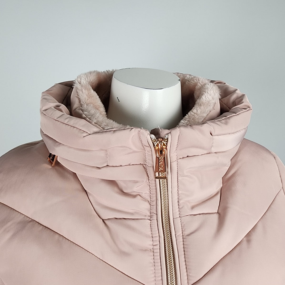 Guess Pink Hooded Puffer Jacket Size S