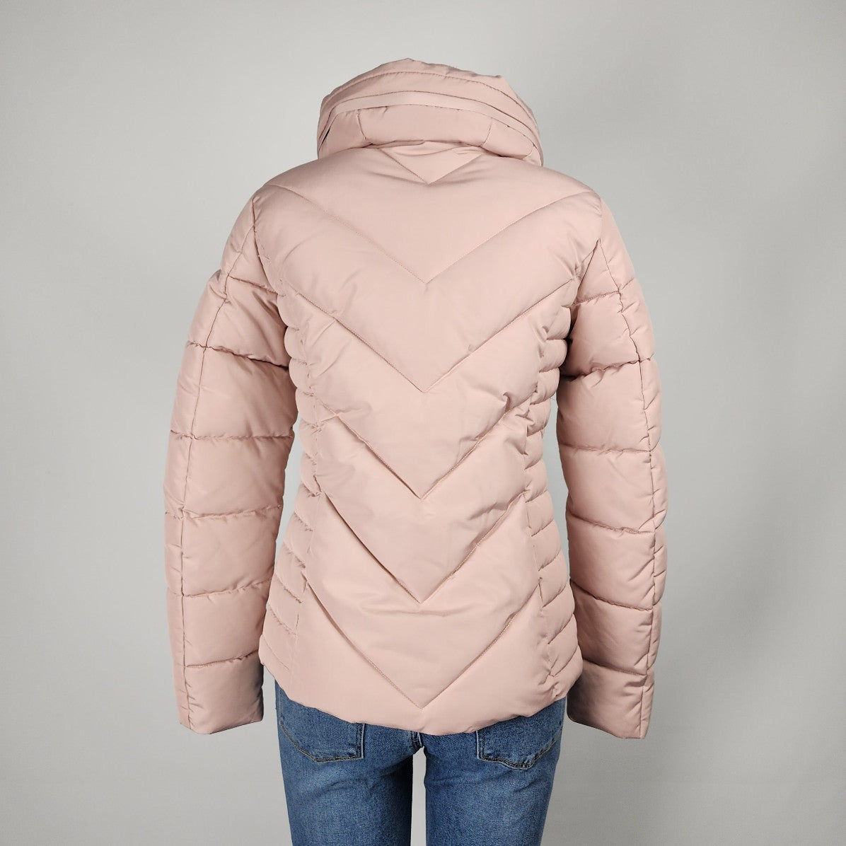 Guess Pink Hooded Puffer Jacket Size S