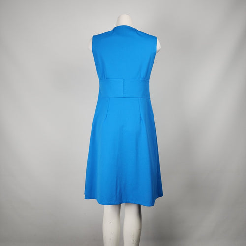Vintage Blue Button Up A Line Dress Size S/M