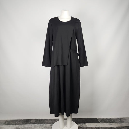 Miss Nikky Black Long Sleeve Midi Dress Size L/XL