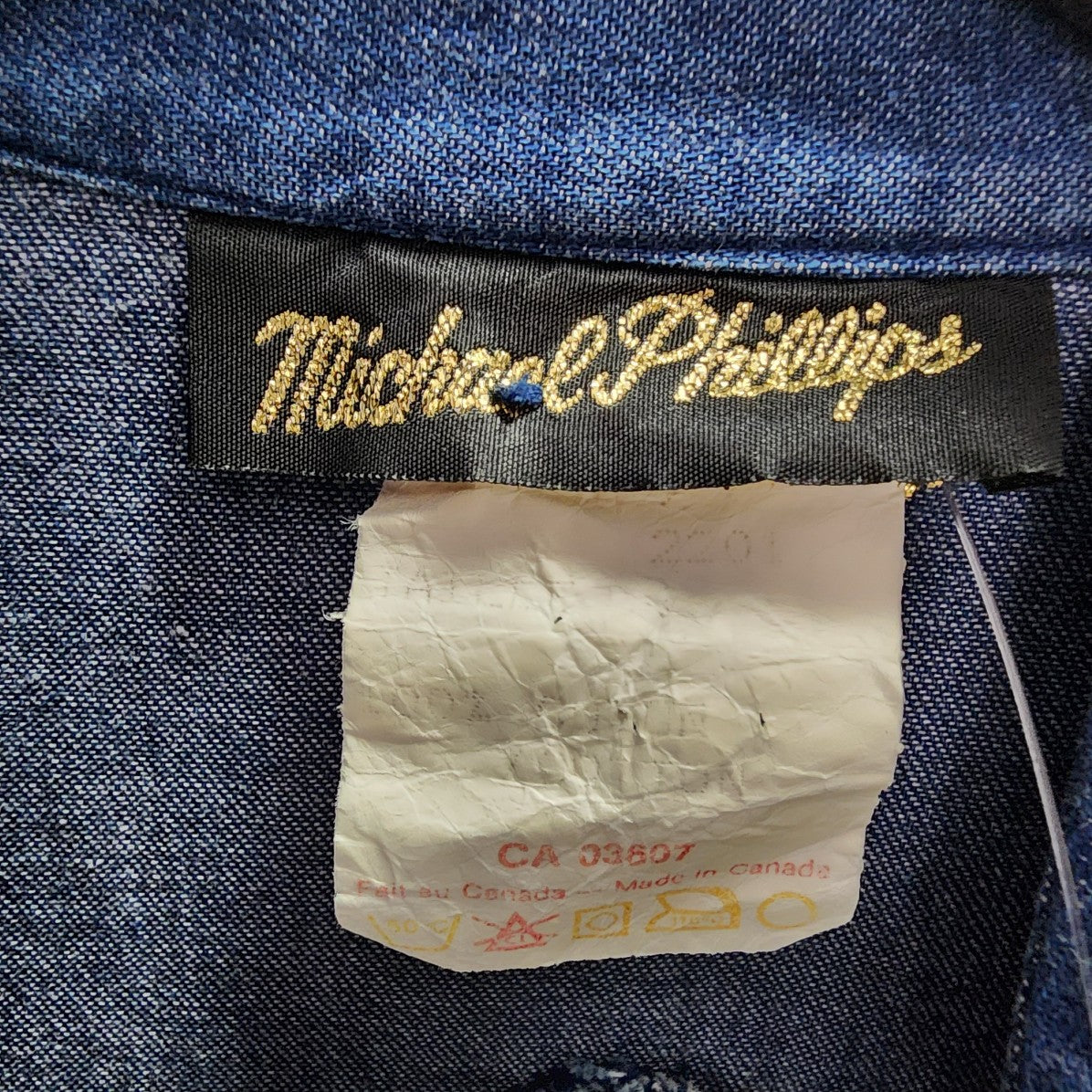 Michael Phillips Cotton Denim Long Sleeve Belted Jumpsuit Size S/M