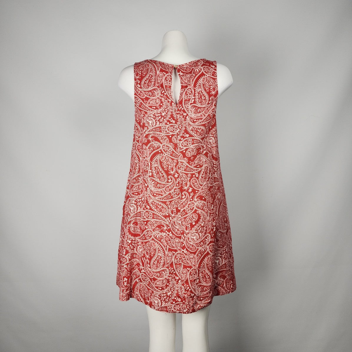 Rachel Zoe Red Floral Linen A-Line Dress Size S