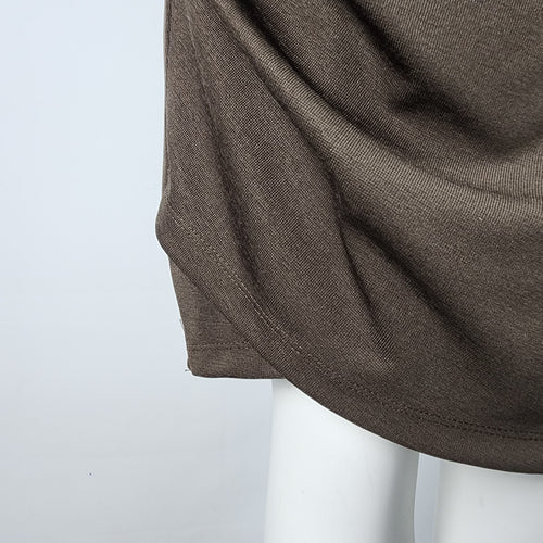 Dynamite Brown Long Sleeve Ruched Knee Length Dress Size L/XL