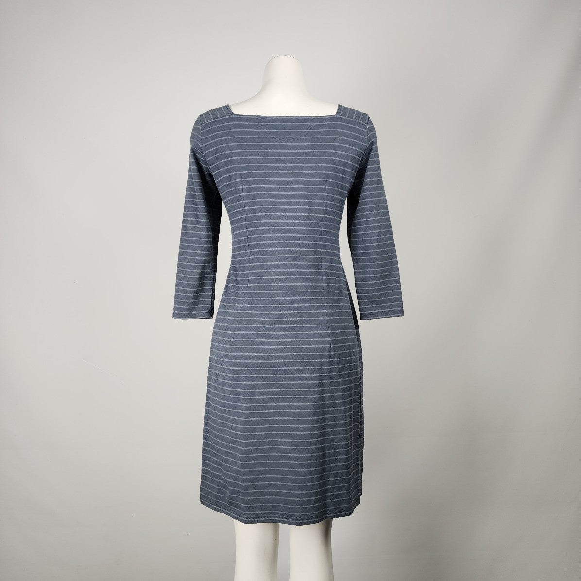 Fig Voyage Grey Striped Jersey Long Sleeve Dress Size M