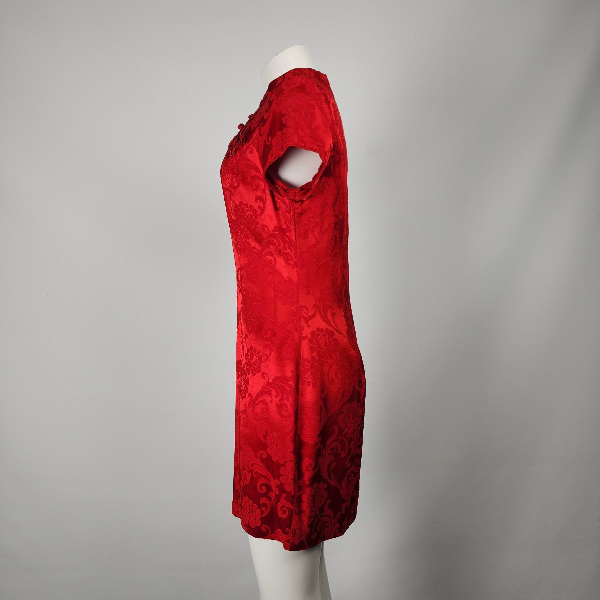 Vintage Roberta Red Cheongsam Dress Size S