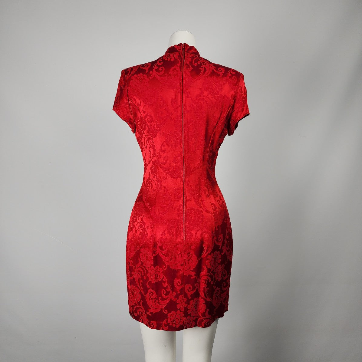 Vintage Roberta Red Cheongsam Dress Size S