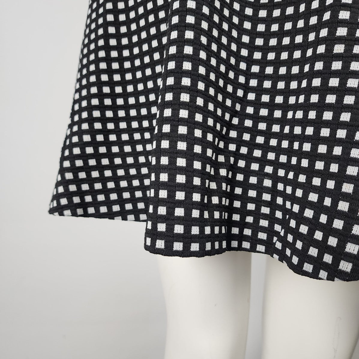 Vintage Black Check Print Fit & Flare Dress Size M