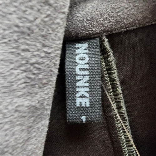 Nounke Grey Faux Suede Asymmetrical Zip Up Light Jacket Size L